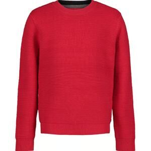 NEW IZOD Boys Tango Red Crew Neck Ribbed Pullover Sweater Size XL